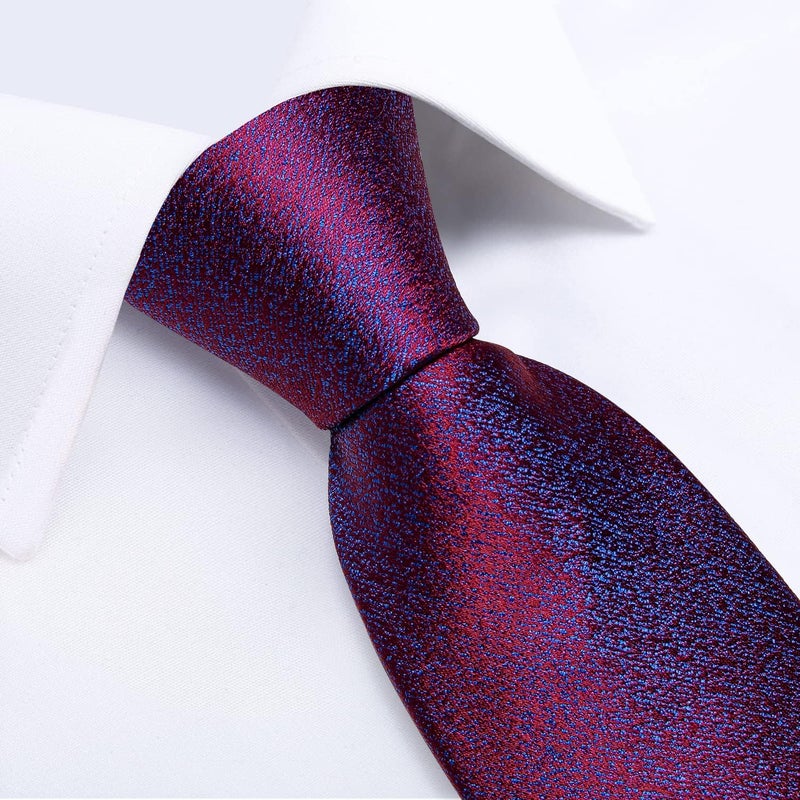 DiBanGu Mens Solid Color Tie and Pocket Square Set Woven Silk Plain Necktie & Handkerchief for Men Wedding Party Formal - Image 5